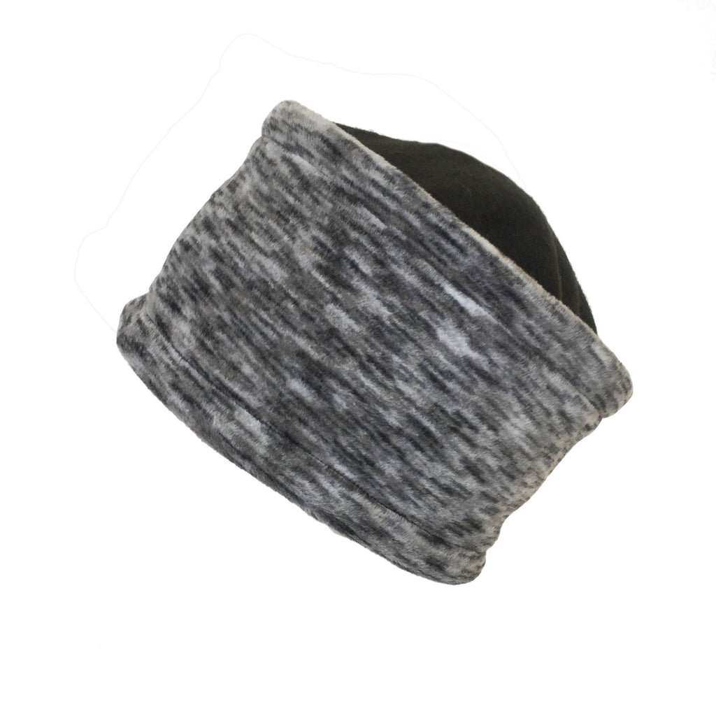 Warm Hat. Fleece hat by Luvcali. Black & White plush.
