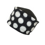Warm Hat. Fleece hat by Luvcali. Black & White polka dots.