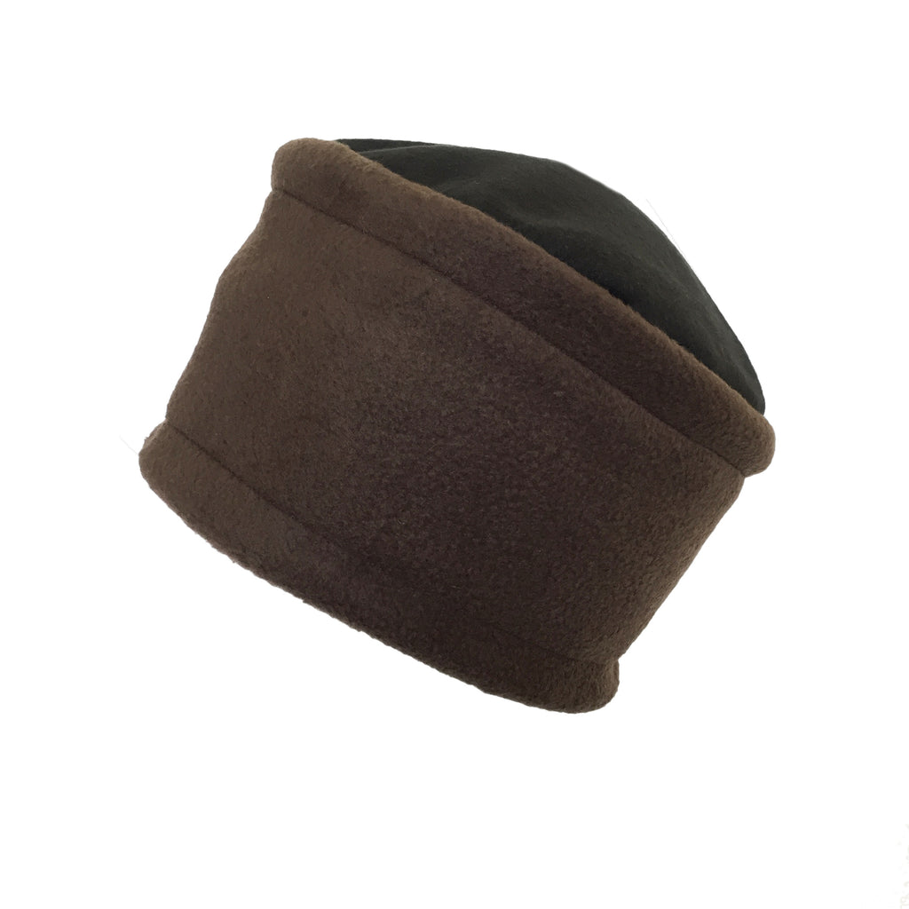 Warm Hat. Fleece hat by Luvcali. Chocolate Brown.
